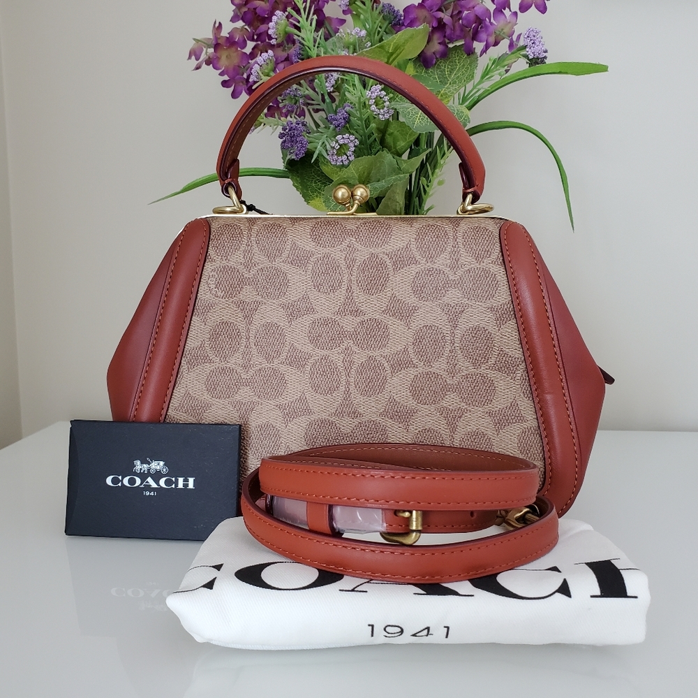 Coach Frame Bag 23 in Signature Cavas